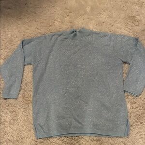 Classic Women's Sparkling Blue Crewneck Sweater